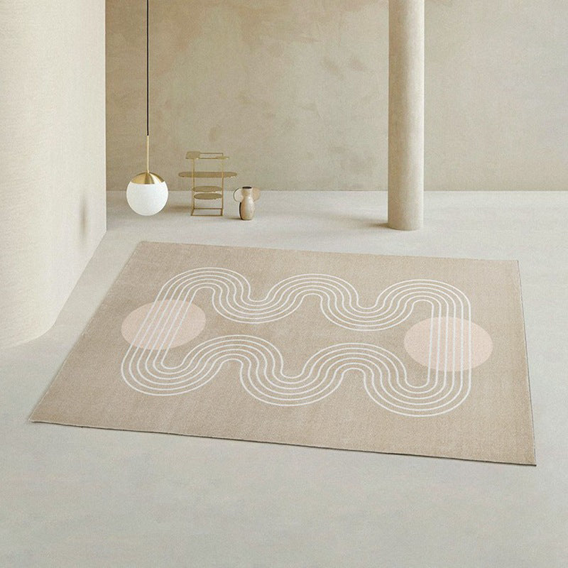Tapis moderne Beige en Polyester, bloc de couleur, antidérapant, pour l'intérieur, pour la décoration de la maison
