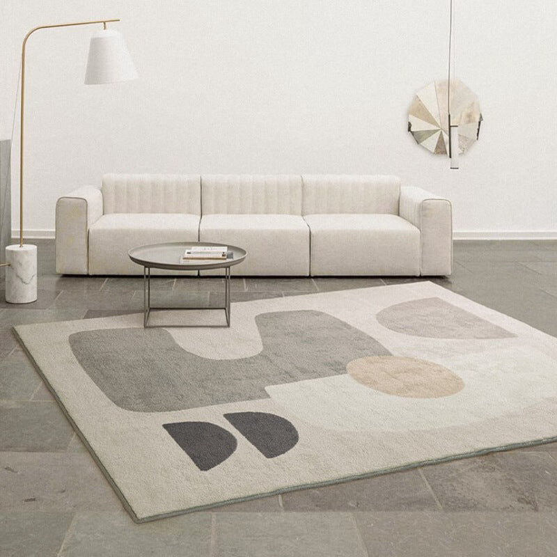 Tapis moderne Beige en Polyester, bloc de couleur, antidérapant, pour l'intérieur, pour la décoration de la maison