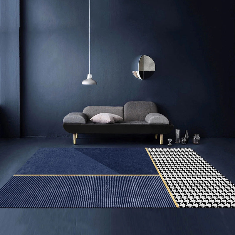 Multicolored Modern Rug Geometric Design Carpet Polyester Washable Indoor Rug for Living Room