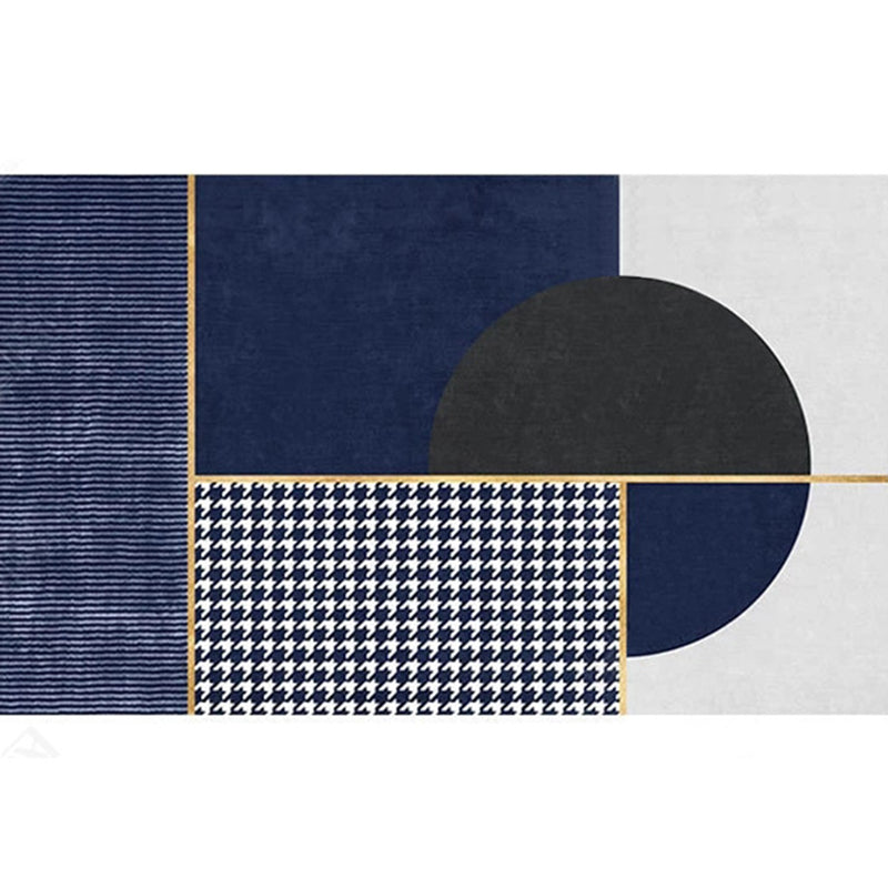 Multicolored Modern Rug Geometric Design Carpet Polyester Washable Indoor Rug for Living Room