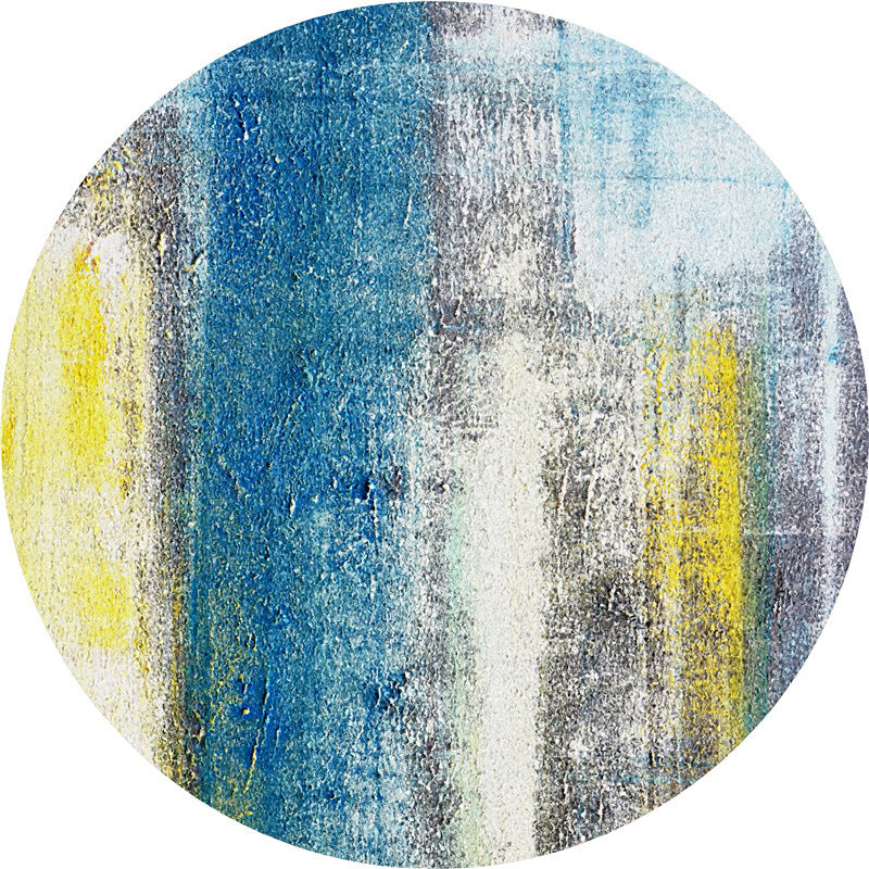 Casual Abstract Indoor Rug Yellow Polyester Rug Washable Carpet for Indoor Room