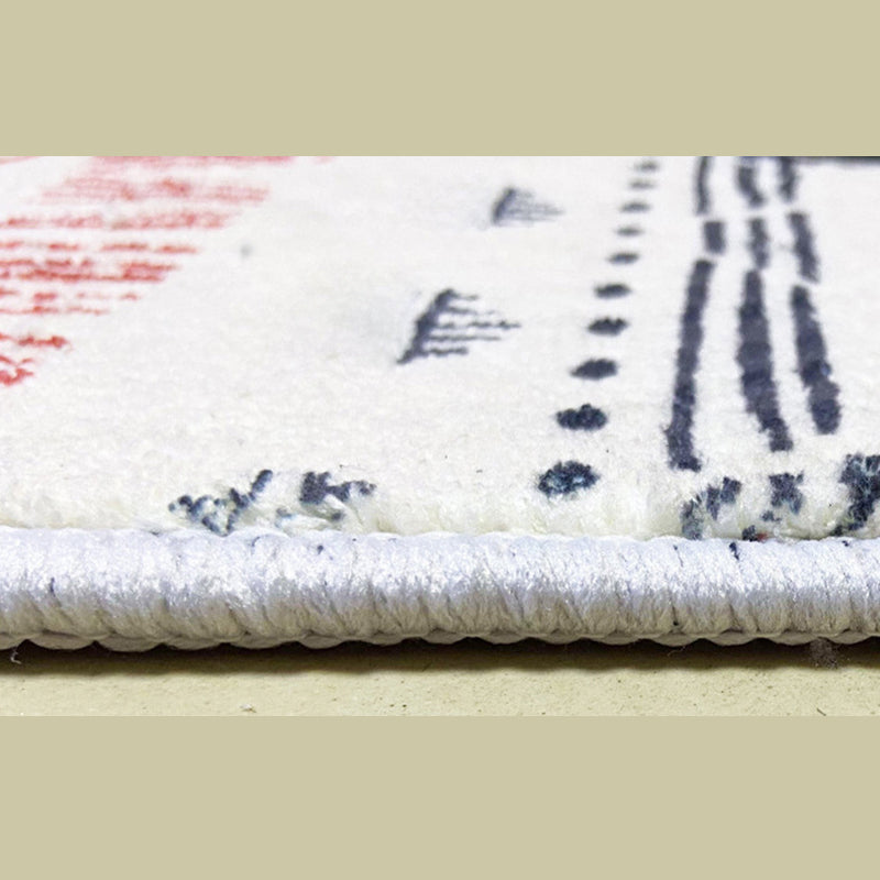 Beige Modern Rug Polyester Stripe Carpet Anti-Slip Area Rug for Living Room