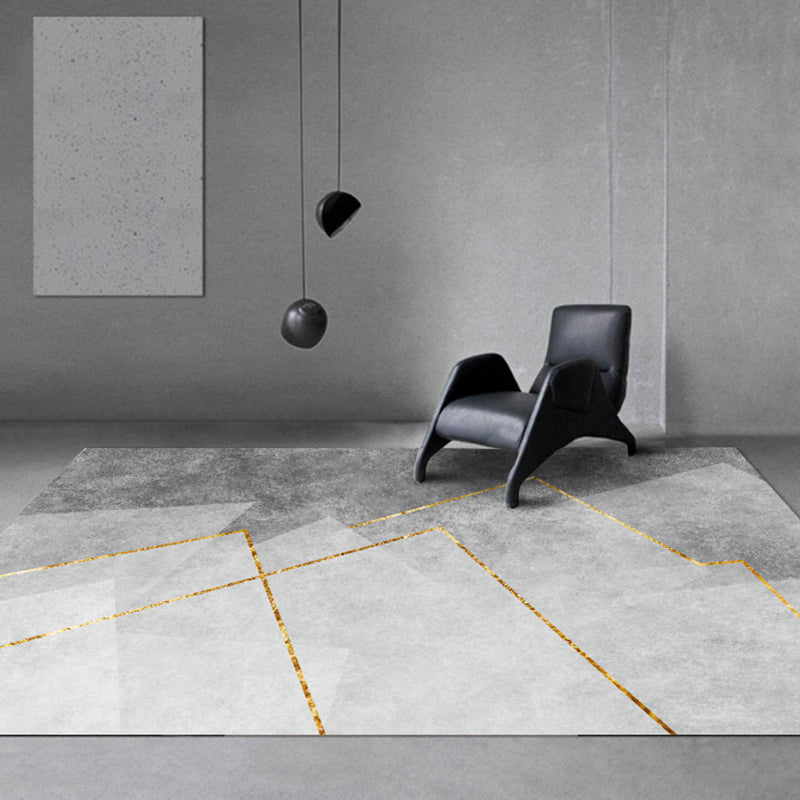 Dark Colored Graphic Design Area Rug Glam Polyester Rug Washable Indoor Carpet for Living Room