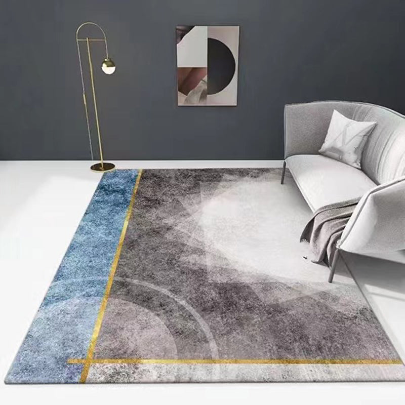 Tapis de zone de couleur grise en Polyester, moderne, antidérapant, pour la décoration de la maison