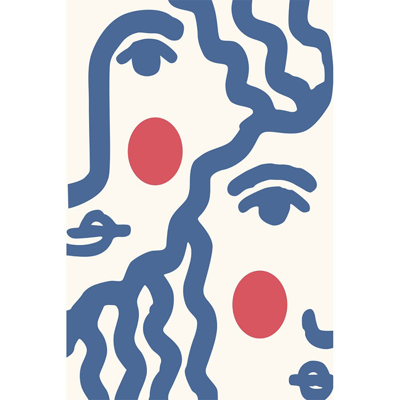 Modern Abstract Carpet Beige Polyester Area Rug Anti-Slip Indoor Rug for Home Decor