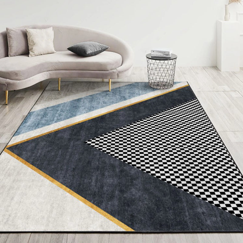 Modern Geometry Home Decoration Rug Polyester Glam Area Carpet Stain Resistant Indoor Carpet
