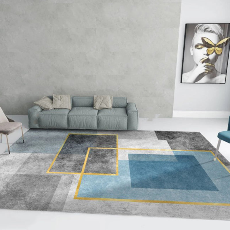 Modern Geometry Home Decoration Rug Polyester Glam Area Carpet Stain Resistant Indoor Carpet