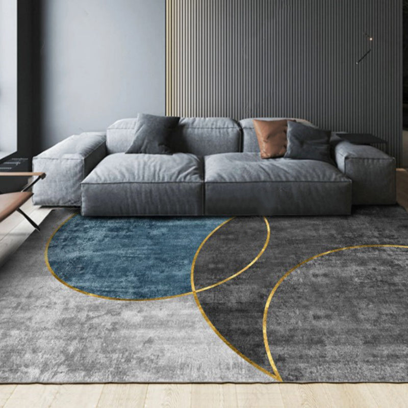 Modern Geometry Home Decoration Rug Polyester Glam Area Carpet Stain Resistant Indoor Carpet
