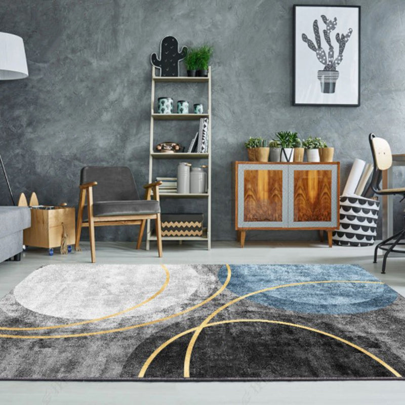 Modern Geometry Home Decoration Rug Polyester Glam Area Carpet Stain Resistant Indoor Carpet
