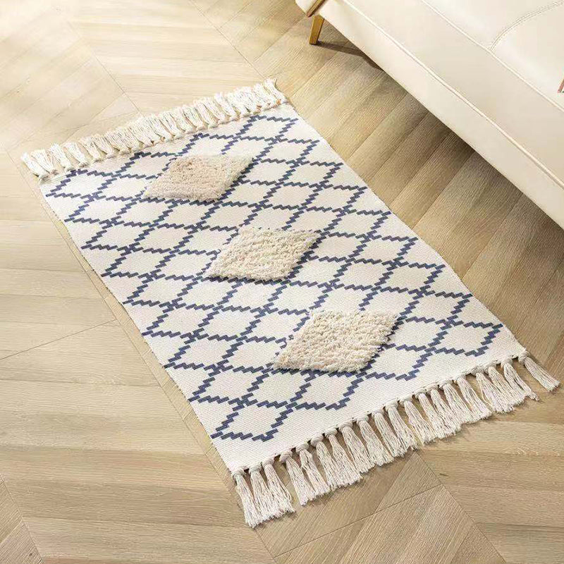 Fancy Beige Bohemian Teppich Polyester Americana Muster Area Teppich Rand Teppich für die Heimdekoration