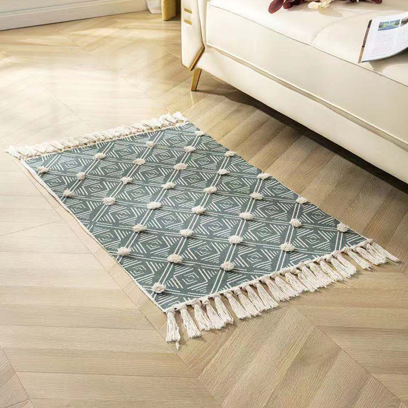 Fancy Beige Bohemian Teppich Polyester Americana Muster Area Teppich Rand Teppich für die Heimdekoration