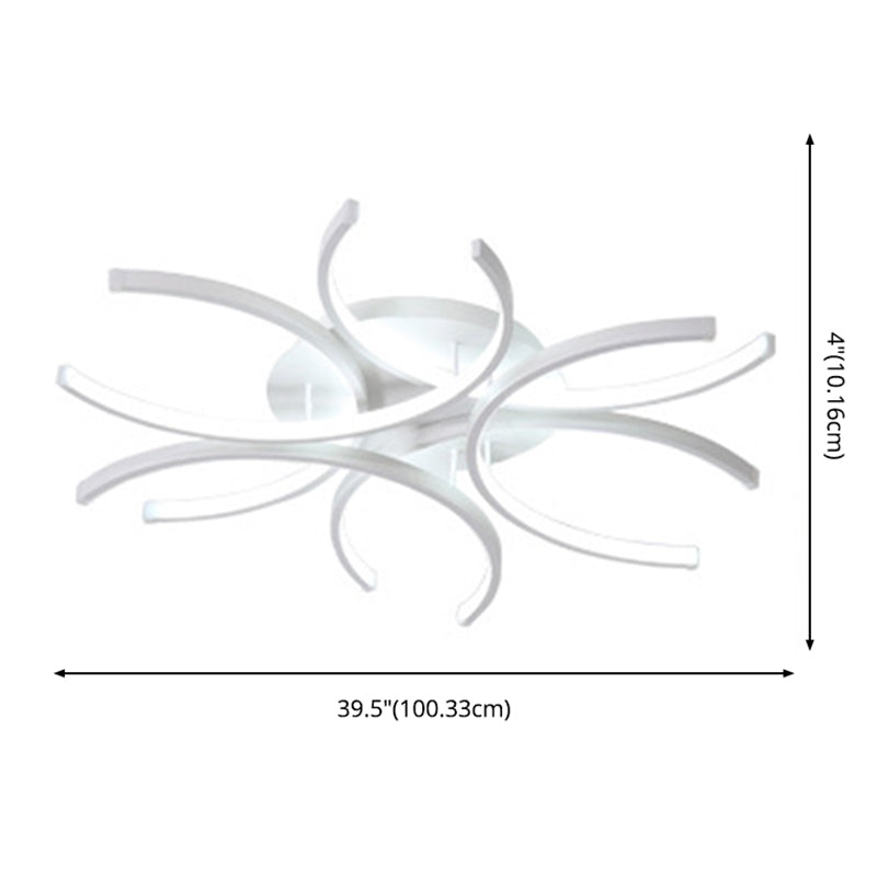 White Sputnik Flush Mount Ceiling Light Modern Aluminum Flush Light for Living Room