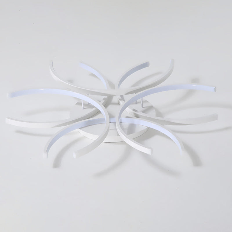 White Sputnik Flush Mount Ceiling Light Modern Aluminum Flush Light for Living Room