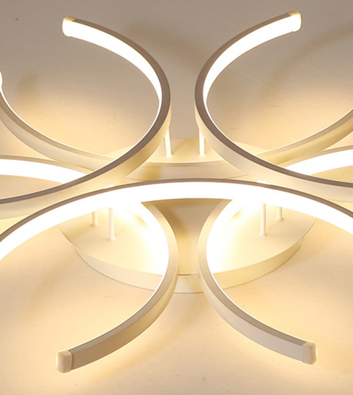 White Sputnik Flush Mount Ceiling Light Modern Aluminum Flush Light for Living Room