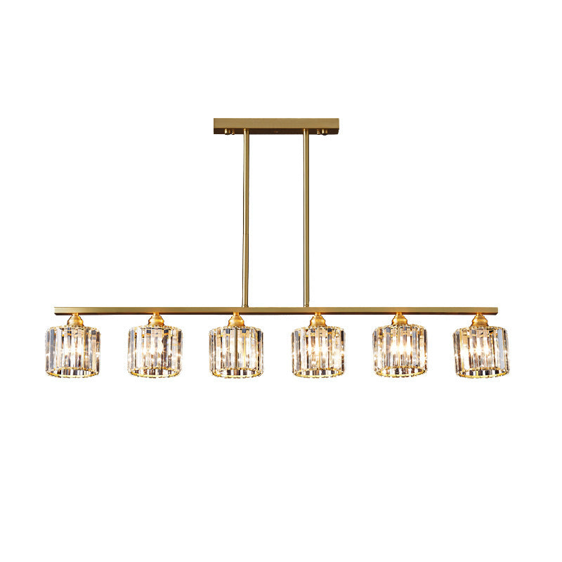 Cilindro illuminazione dell'isola Crystal Contemporary Simplicity Fissature di illuminazione a sospensione per il ristorante