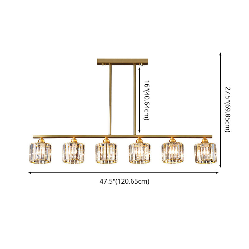 Cilindro illuminazione dell'isola Crystal Contemporary Simplicity Fissature di illuminazione a sospensione per il ristorante