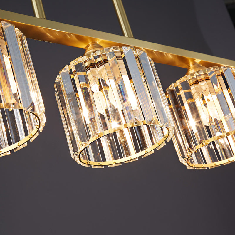 Cilindro illuminazione dell'isola Crystal Contemporary Simplicity Fissature di illuminazione a sospensione per il ristorante