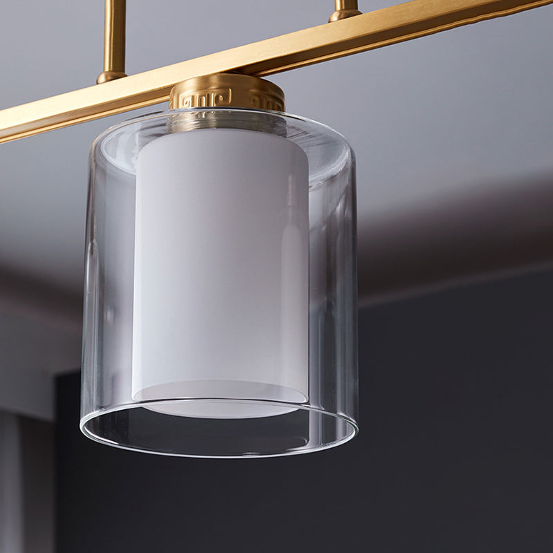 Cilinder Island Lighting Glass Contemporary Simplicity Fishting a sospensione per il ristorante