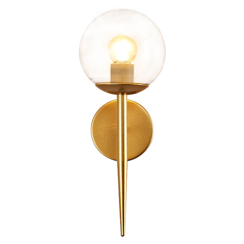 Wrought Iron Wall Lamp in Modern Luxury Style Globe Glass Wall Sconce for Interior Spaces