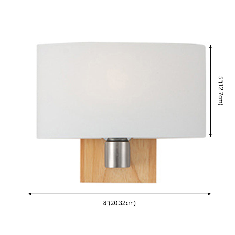 Wooden Rectangular Wall Lamp in Modern Simplicity Wrought Iron Wall Light with White Glass Shade