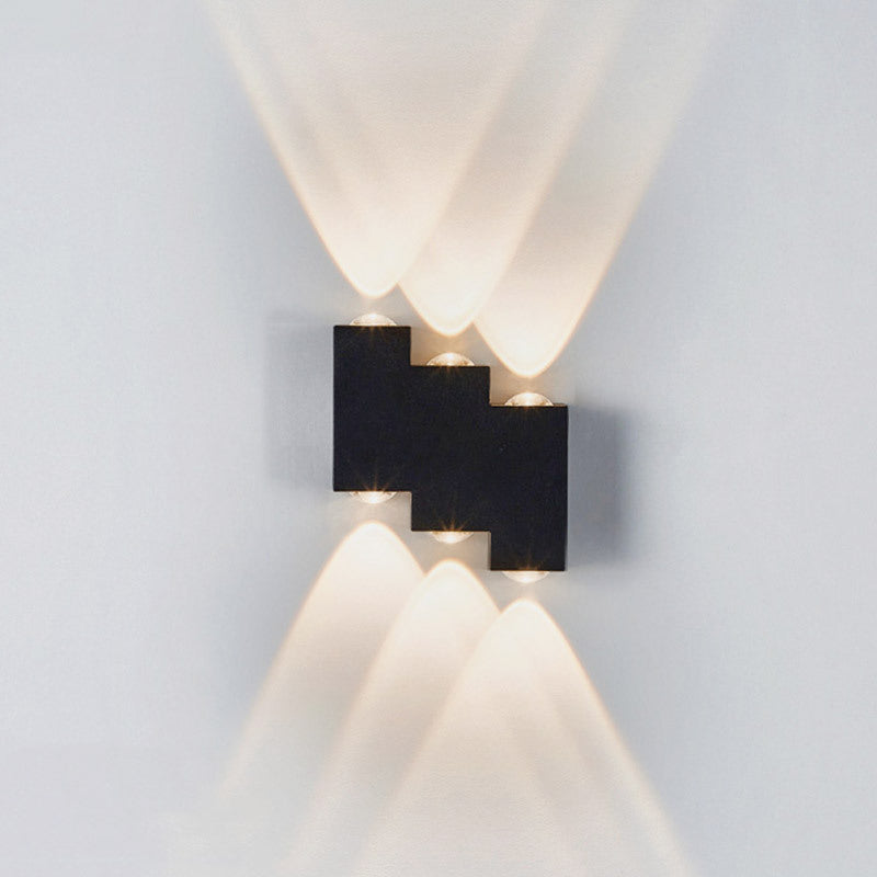 Black Outdoor LED Wall Lamp in Modern Concise Style Aluminium Waterproof Wall Sconce