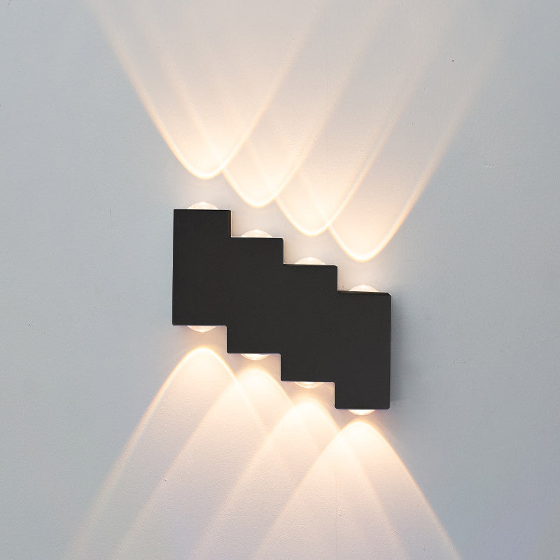 Black Outdoor LED Wall Lamp in Modern Concise Style Aluminium Waterproof Wall Sconce