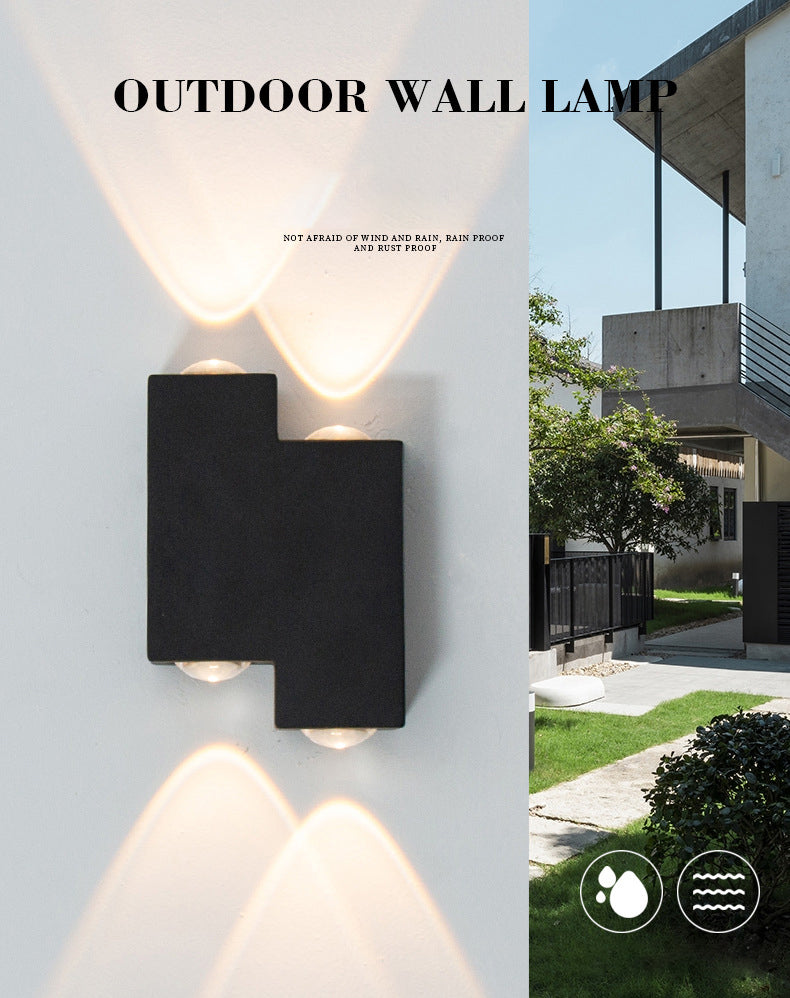 Black Outdoor LED Wall Lamp in Modern Concise Style Aluminium Waterproof Wall Sconce