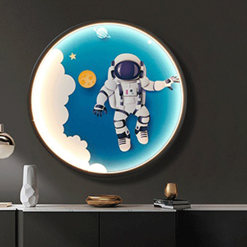 Lampada a parete in alluminio blu Sconcetto fumetto con funce lampada per la stanza dei bambini