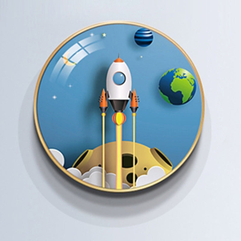 Lampada a parete in alluminio blu Sconcetto fumetto con funce lampada per la stanza dei bambini