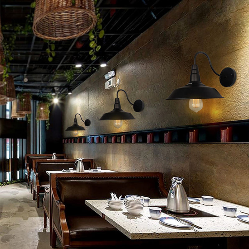 Black Industrial Style Sconce Light Fixtures Wrought Iron Wall Lamp Sconce for Dining Room