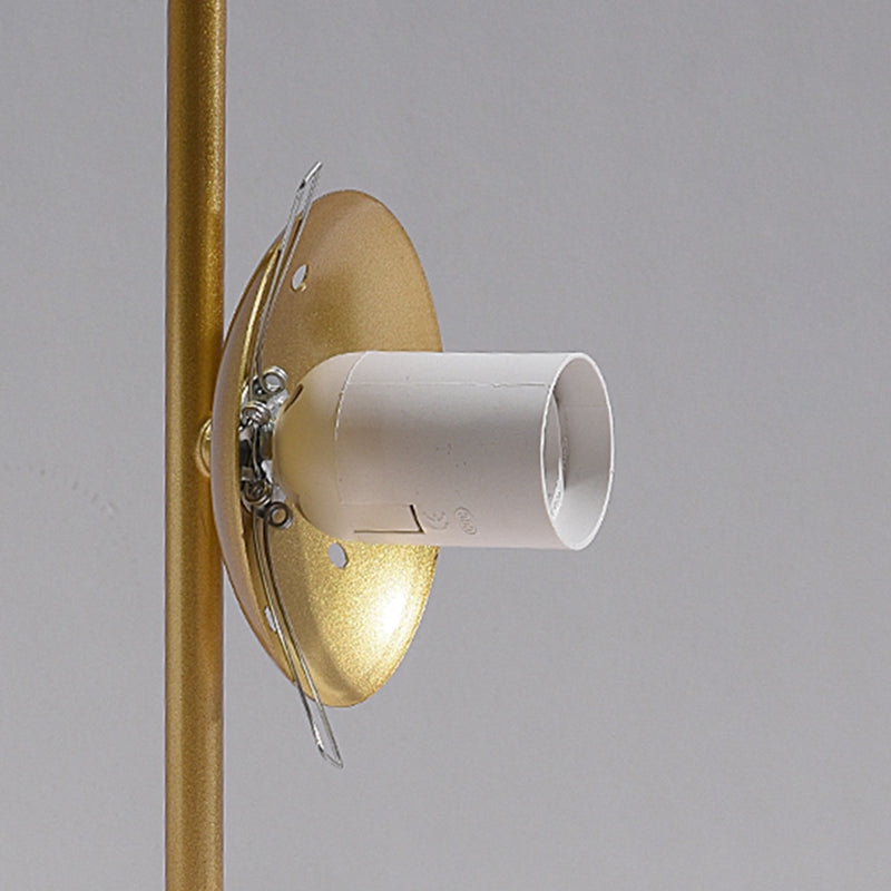 Opaline Glass Ball Night Lamp Nordic 1-Light Gold Table Light with Metal Rod Stand