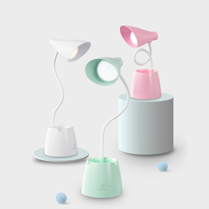 Salle d'étude LED LED LICTER MACARON LAVIRE DE TABLE RECHARGÉable avec une teinte en plastique conique