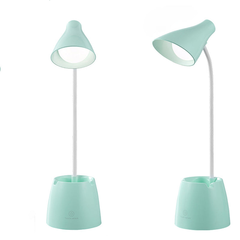 Salle d'étude LED LED LICTER MACARON LAVIRE DE TABLE RECHARGÉable avec une teinte en plastique conique