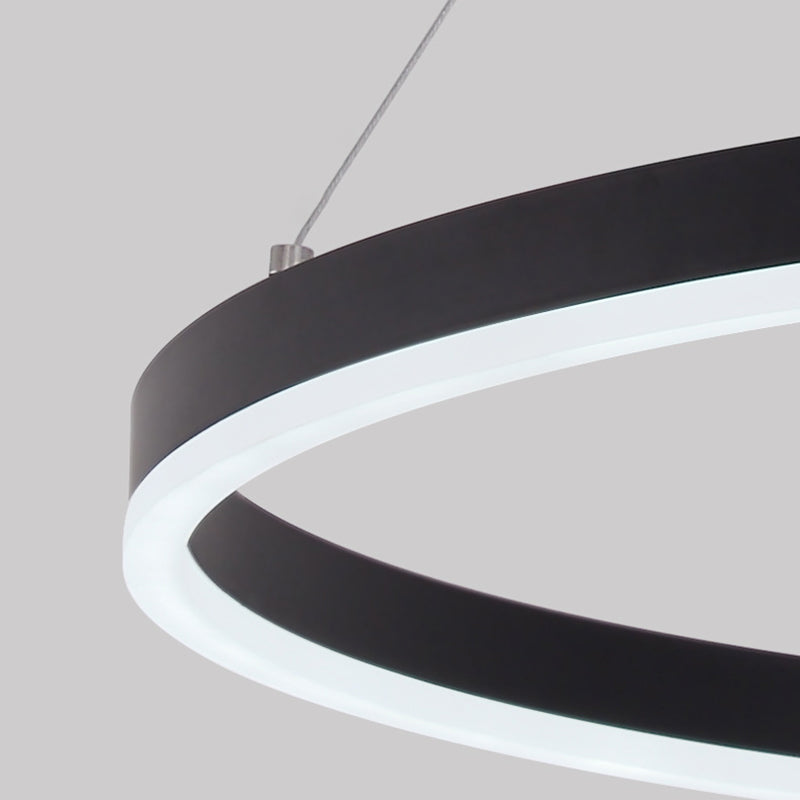 New Modern Black Tiered Chandelier Light Fixtures Aluminum LED Hanging Lamp for Living Room