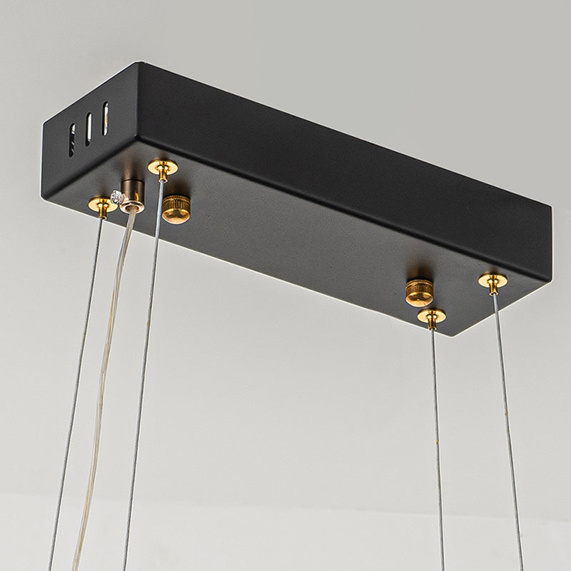 Lampada sospesa con il cerchio di bla lampadario a sospensione di ferro nero oro contemporaneo