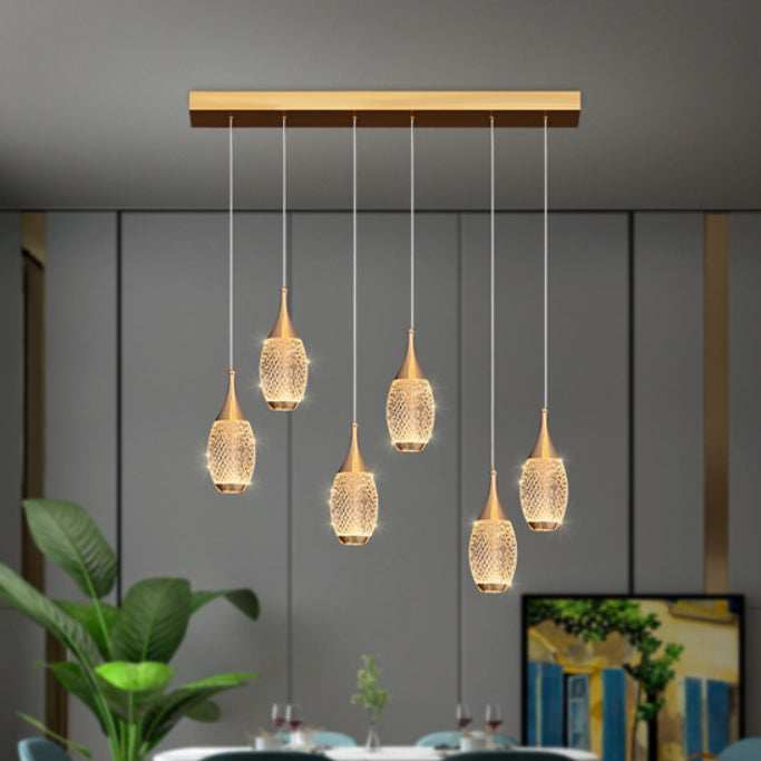 Droplet Hanging Light Fixtures Modern Simple Acrylic Ceiling Pendant for Stairwell