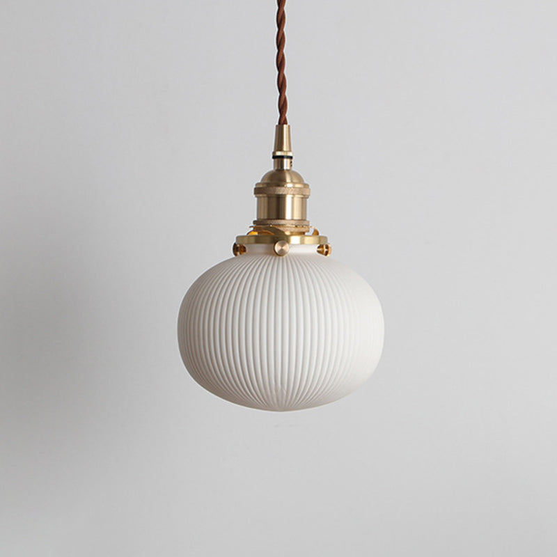Ceramic Industrial Pendant Light 1-Light Hanging Ceiling Light for Bedroom