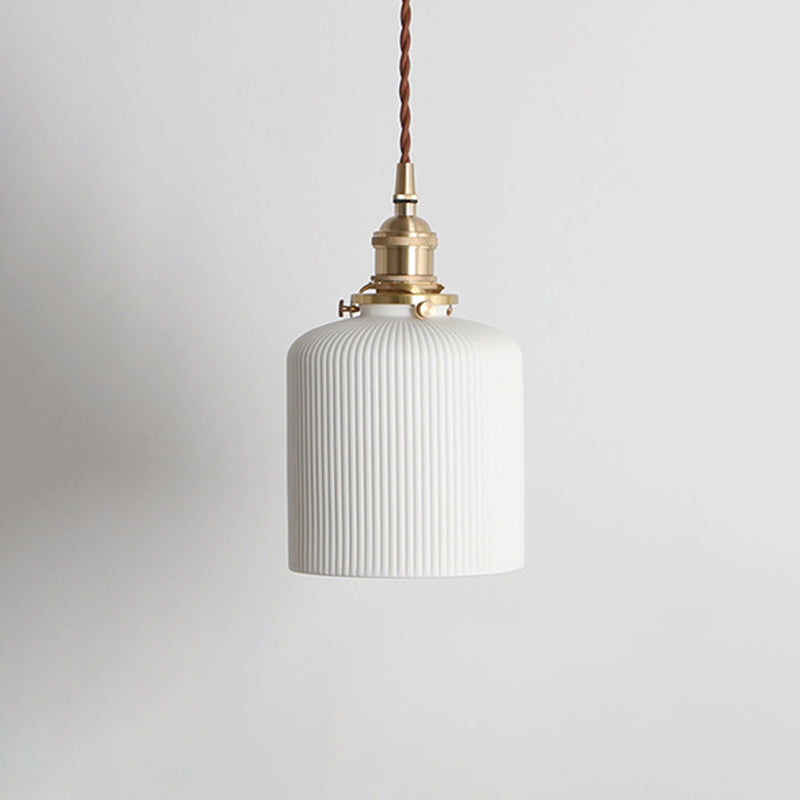 Ceramic Industrial Pendant Light 1-Light Hanging Ceiling Light for Bedroom