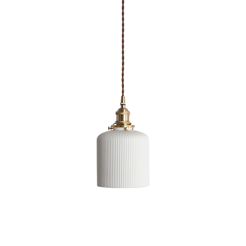 Ceramic Industrial Pendant Light 1-Light Hanging Ceiling Light for Bedroom