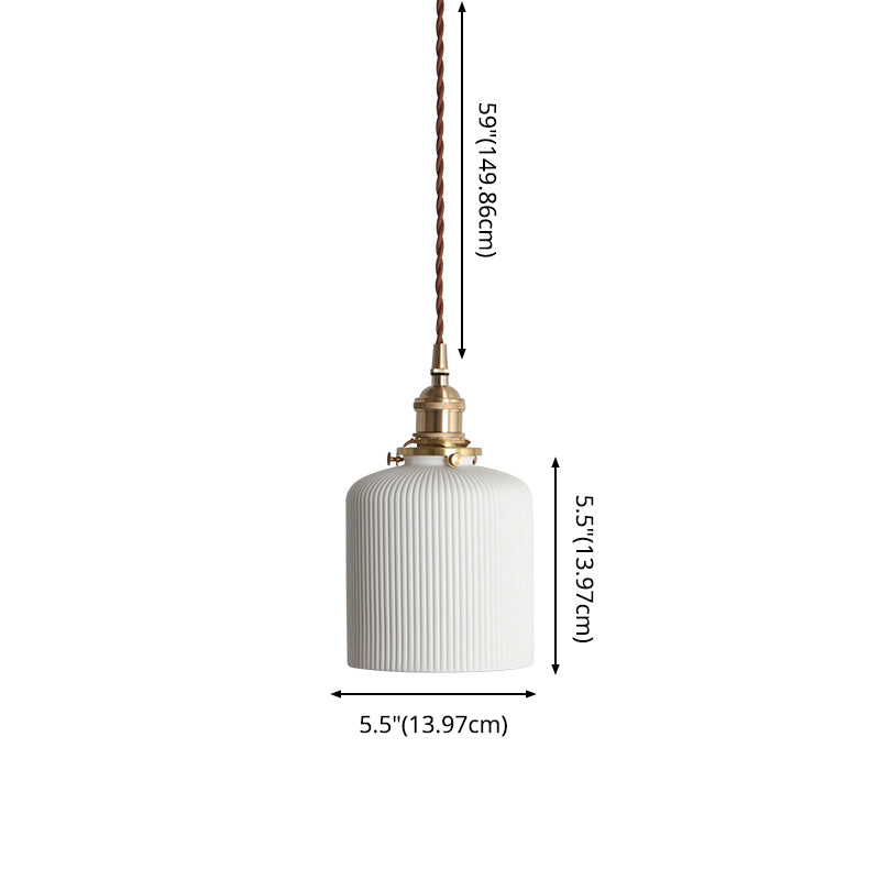 Ceramic Industrial Pendant Light 1-Light Hanging Ceiling Light for Bedroom