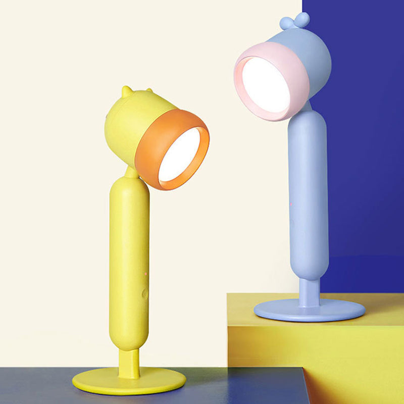 Macaron Swivel Shade Reading Book Light Plastic 1 Head Bedroom Table Lamp with USB Cord