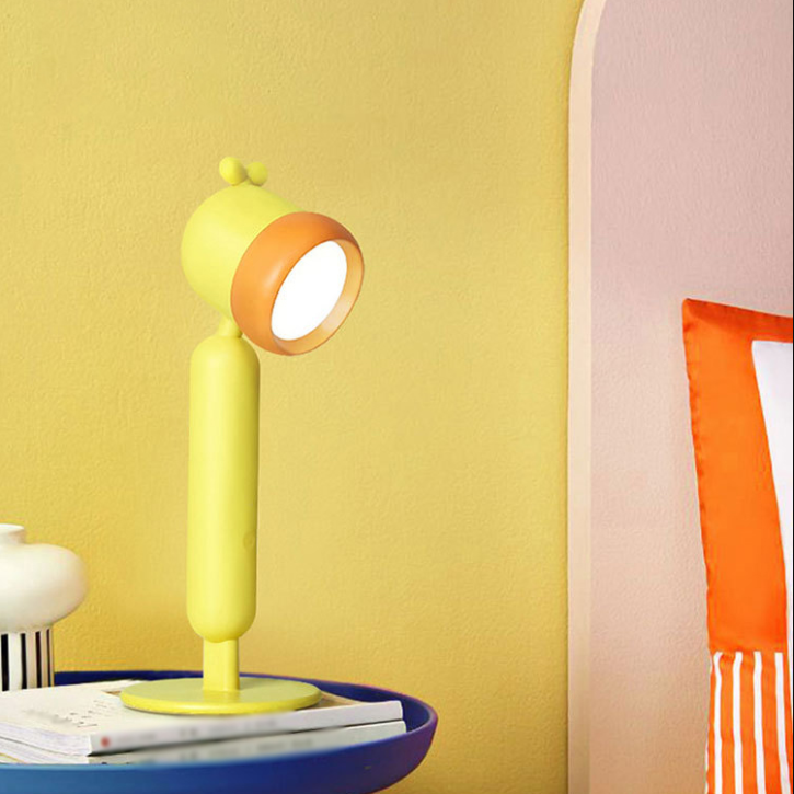 Macaron Swivel Shade Reading Book Light Plastic 1 Head Bedroom Table Lamp with USB Cord