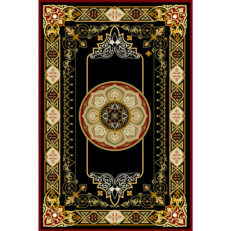 Dark Color Luxury Rug Polyester Círculos Concéntricos Alfombra de área Alfombra sin deslizamiento para sala de estar para sala de estar
