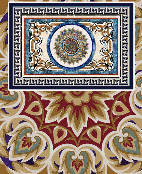 Dark Color Luxury Rug Polyester Círculos Concéntricos Alfombra de área Alfombra sin deslizamiento para sala de estar para sala de estar