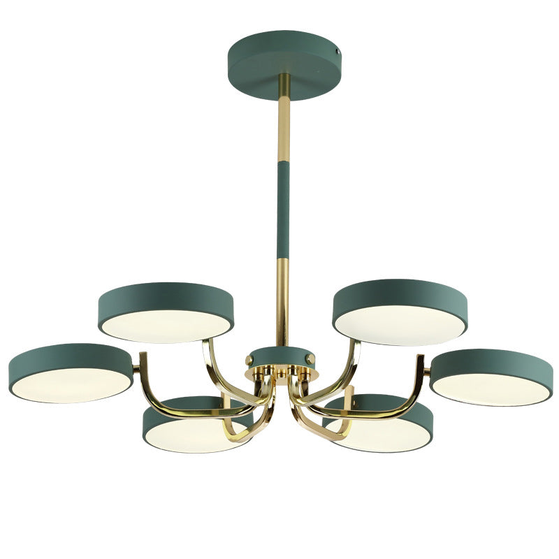 Scandinave Round Hanging Chandelier acrylique 6 lumières suspendues suspendus pour le salon