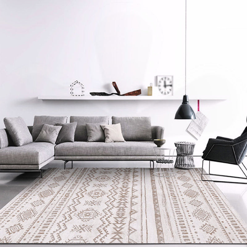 Multicolor Tribal Print Rug Polyester Shabby Chic Carpet Non-Slip Backing Indoor Rug for Home Decor