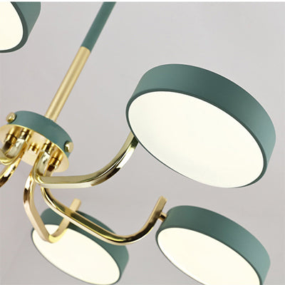Scandinave Round Hanging Chandelier acrylique 6 lumières suspendues suspendus pour le salon
