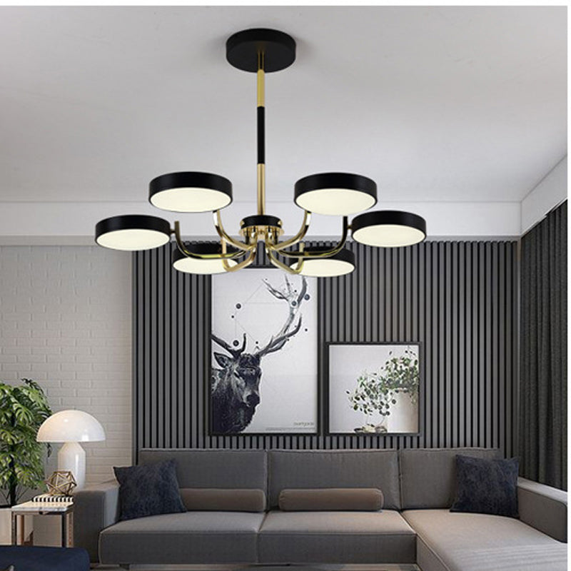 Scandinave Round Hanging Chandelier acrylique 6 lumières suspendues suspendus pour le salon