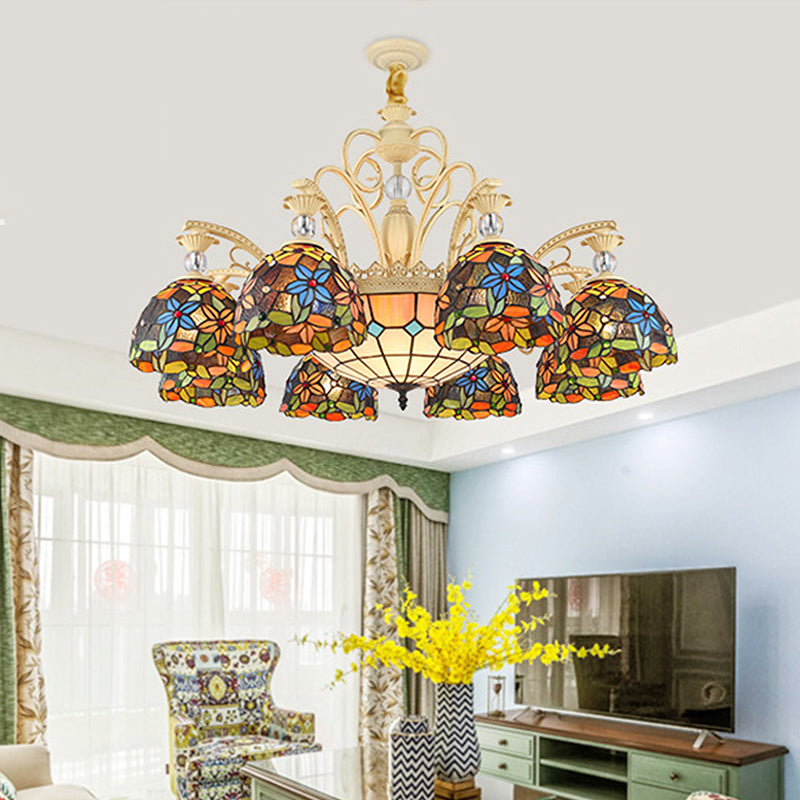 Éclairage de lustre floral méditerranéen 6/9/11 LUMILES TOZÉE MOTEUR PRENDANT LUMIN