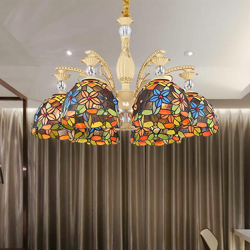 Éclairage de lustre floral méditerranéen 6/9/11 LUMILES TOZÉE MOTEUR PRENDANT LUMIN